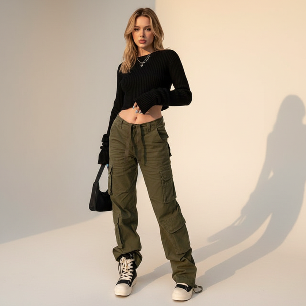 Kamley - Pantalones Cargo de Estilo Relajado y Moderno