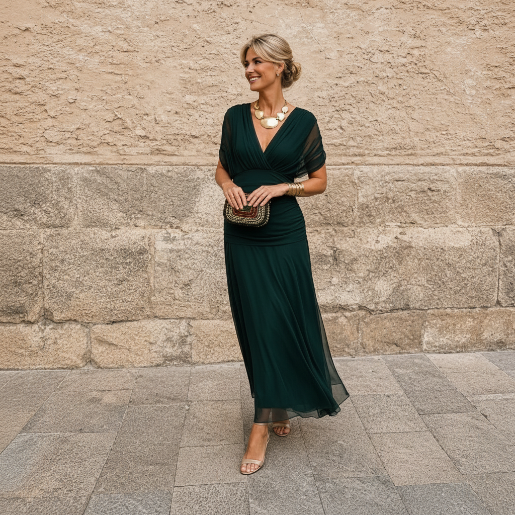Devanta - Vestido Elegante con Cuello en V