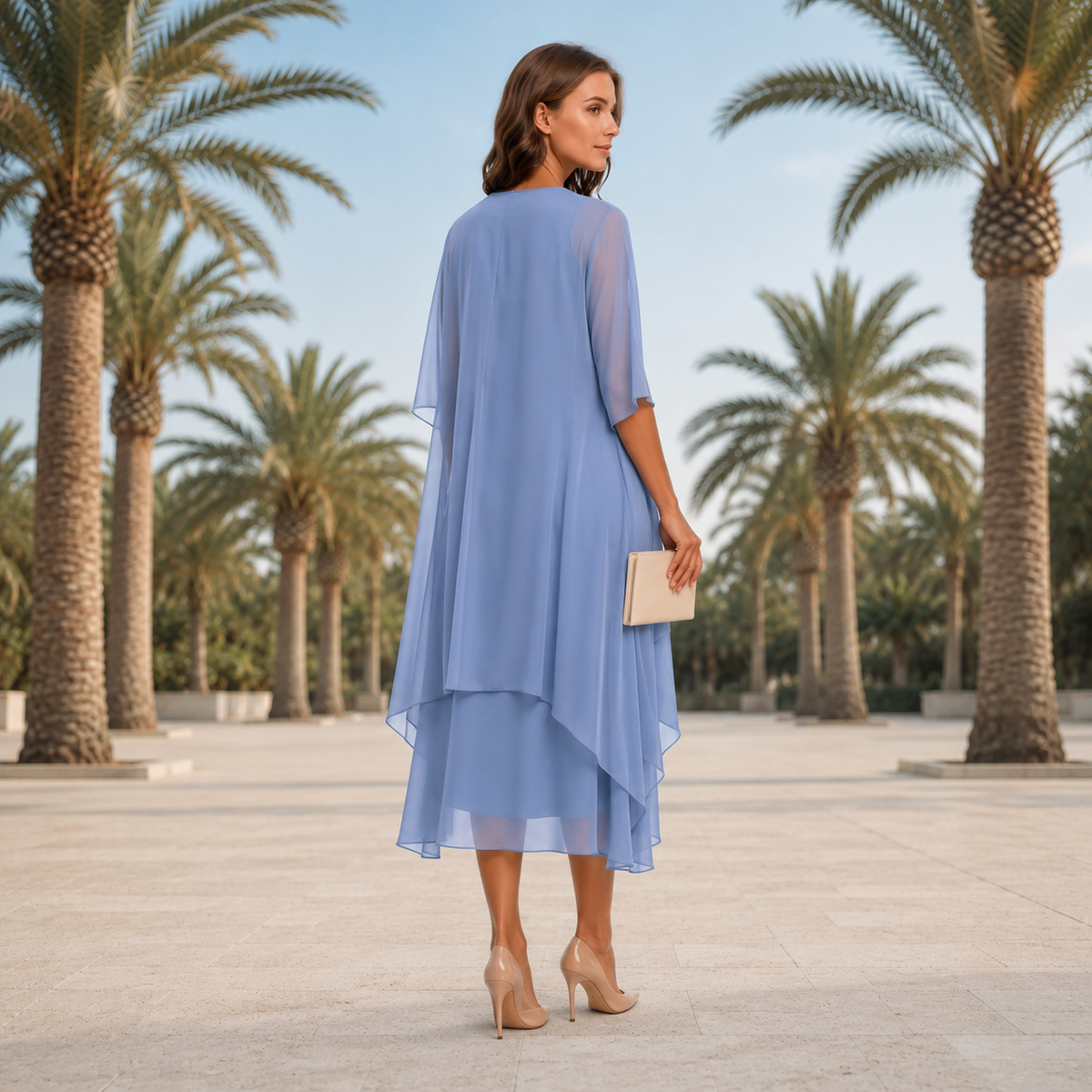 Krystal - Vestido Midi Sofisticado de Dos Piezas