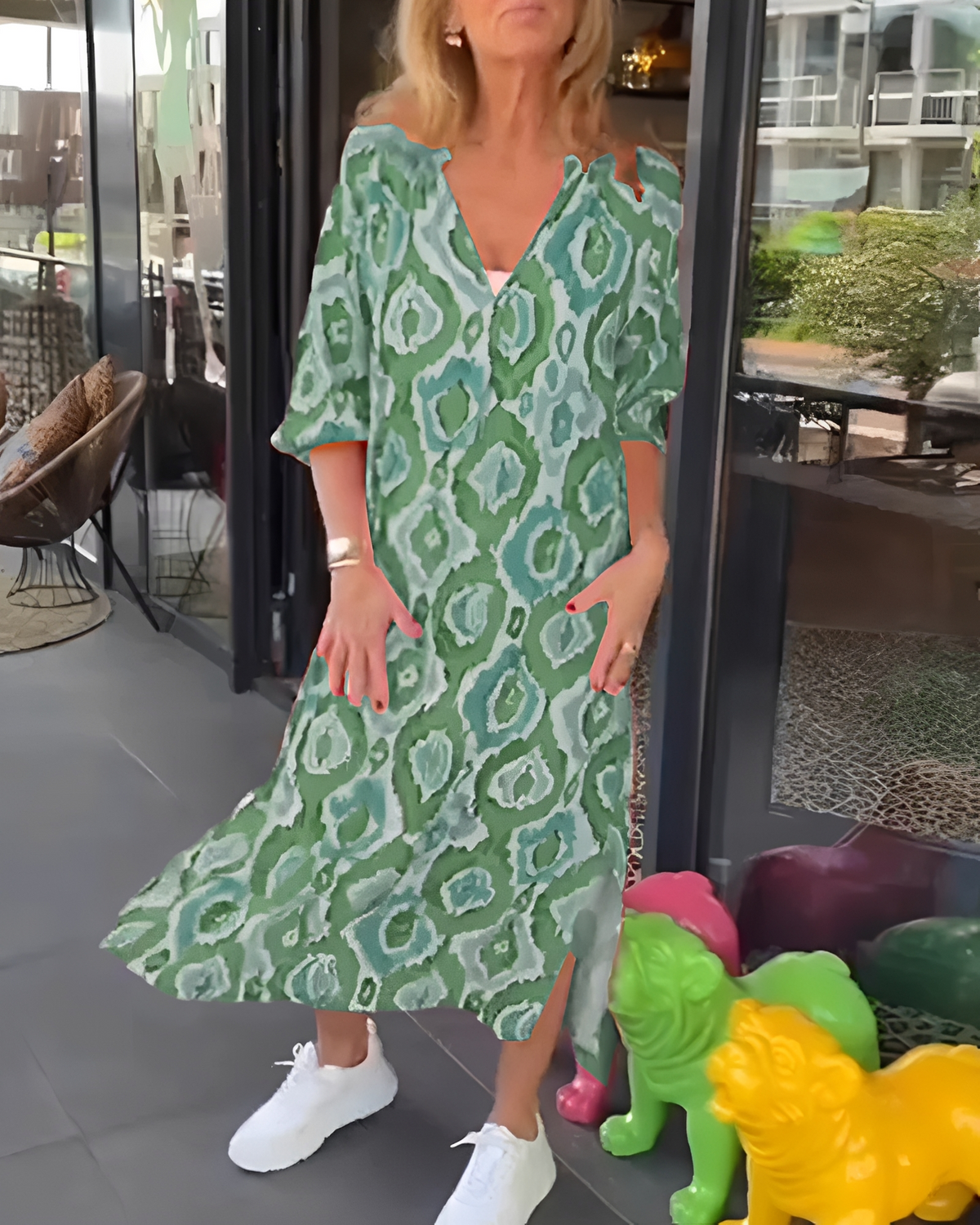 Rachael - Vestido Midi Sofisticado con Cuello en V