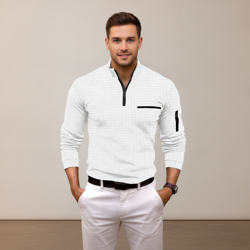 Andrey - Camisa con Cremallera Parcial Moderna