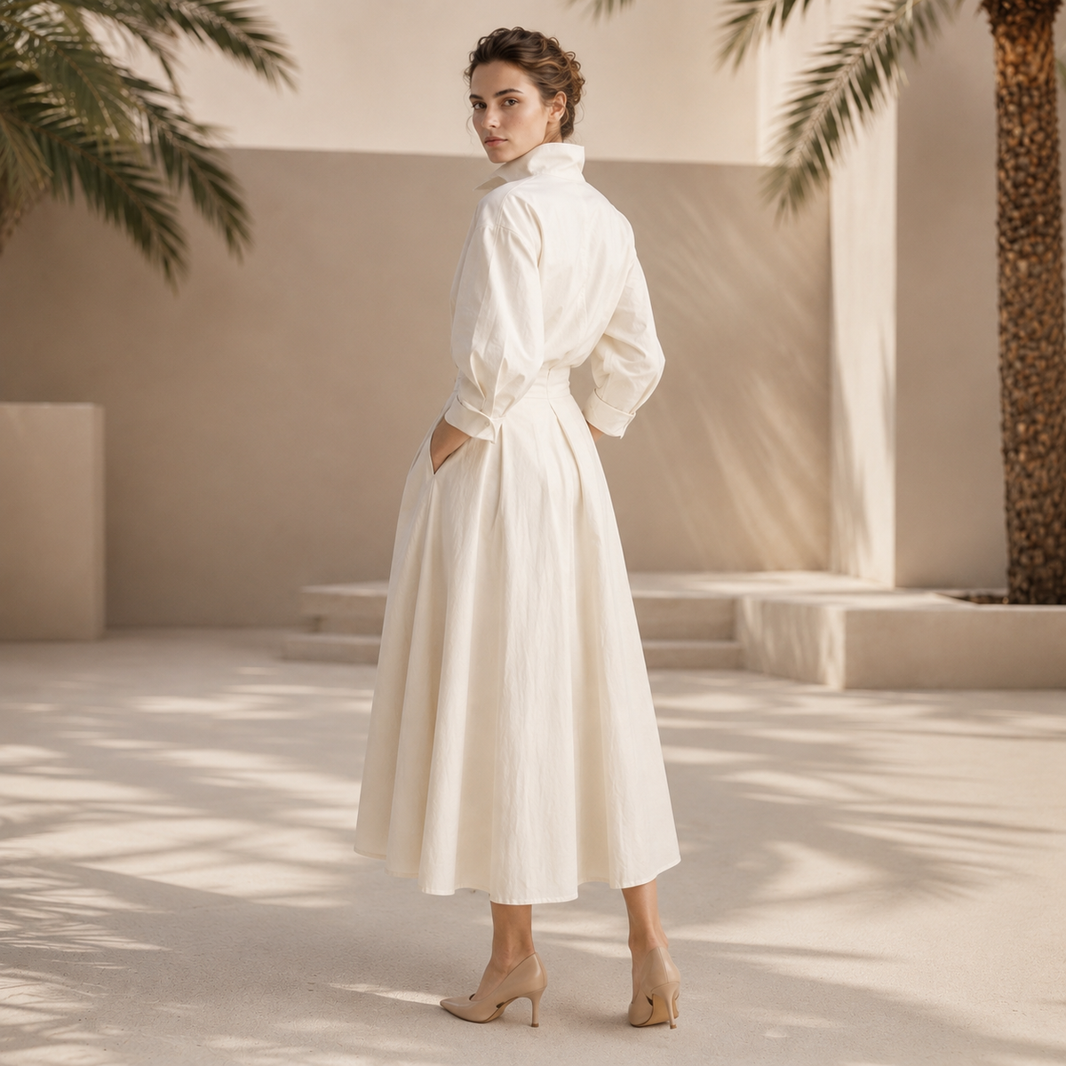 Laverne - Vestido Midi con Estilo y Corte Amplio