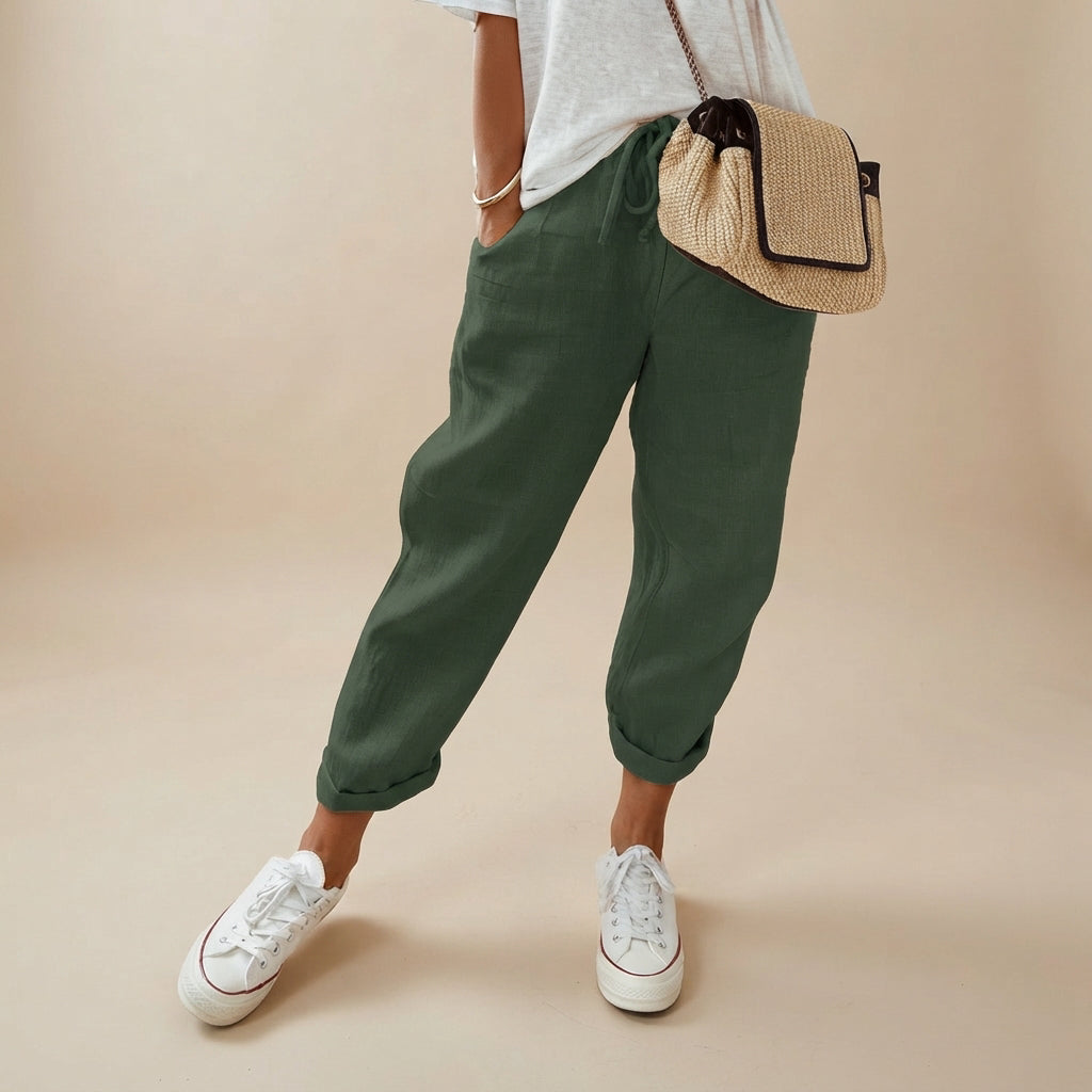 Elwyn - Pantalones Cómodos con Cintura Elástica