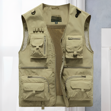 Arlan - Chaleco de verano con múltiples bolsillos para hombres