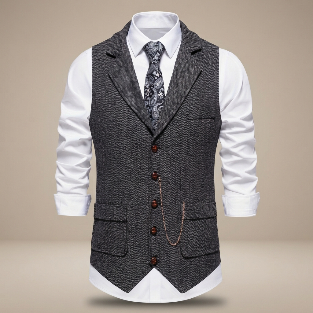 Clayton - Chaleco Casual Estilo Retro