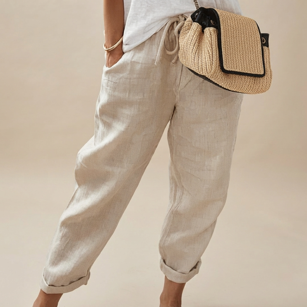 Martinie - Pantalones de Ajuste Relajado con Cordón