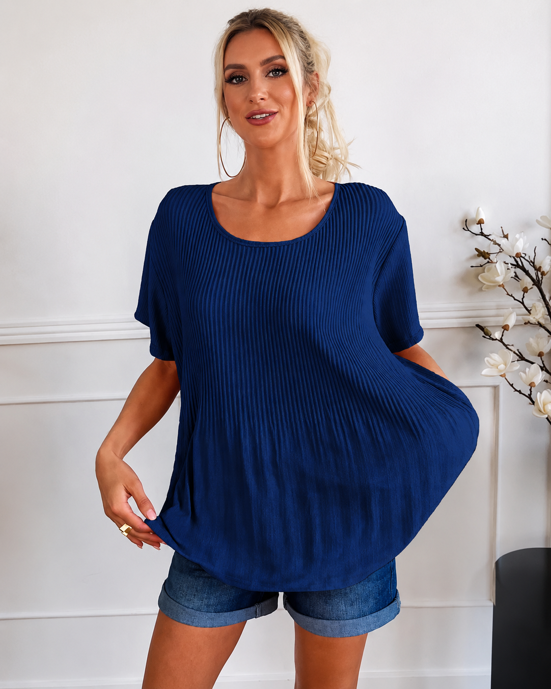 Rainelda - Blusa con Pliegues Sofisticada