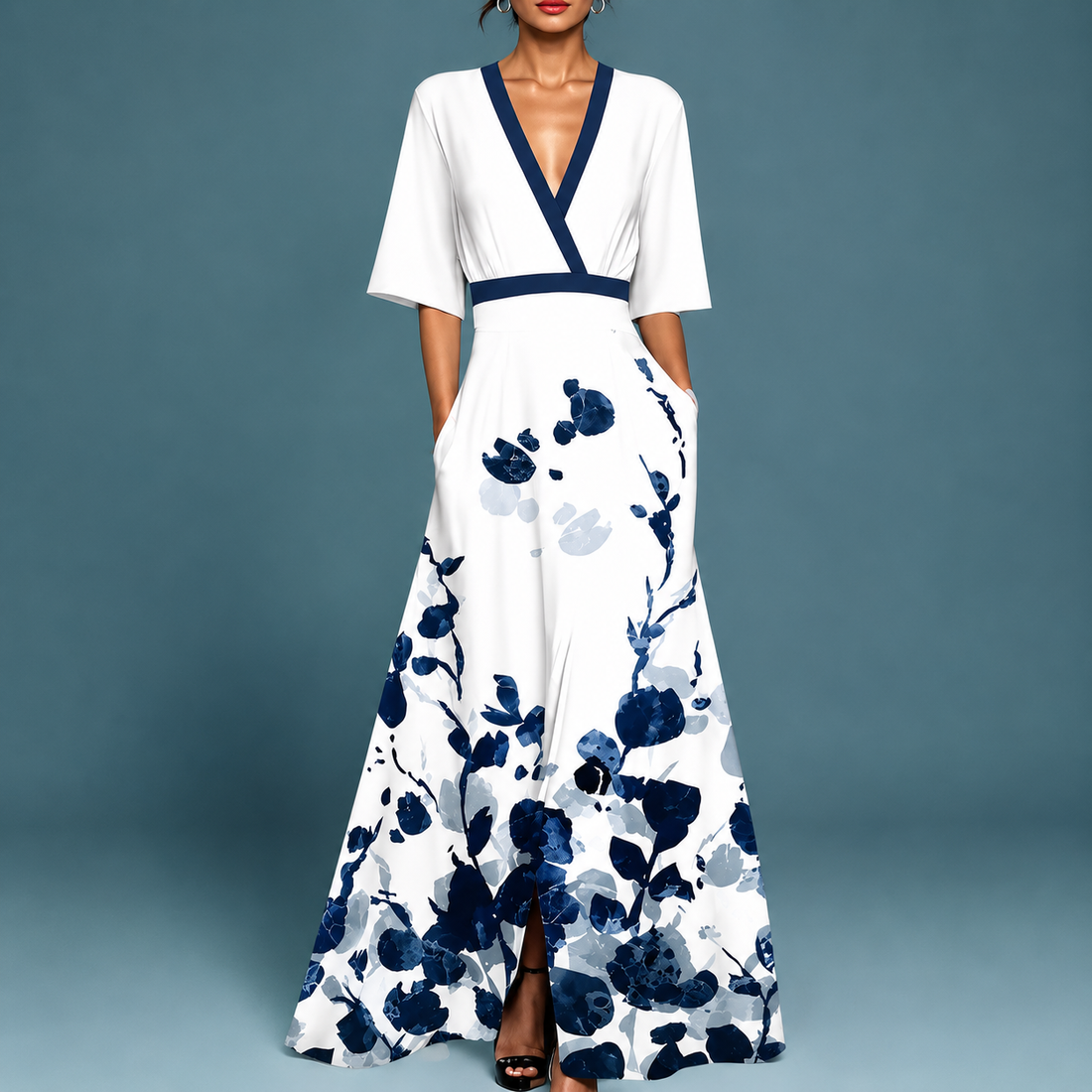 Laure - Sofisticado Vestido Flowy con Escote en V