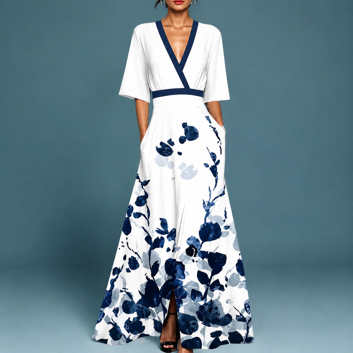 Laure - Sofisticado Vestido Flowy con Escote en V