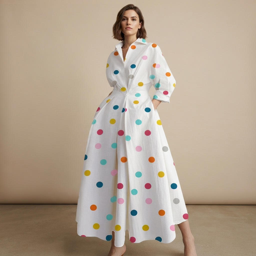 Laverne - Vestido Midi con Estilo y Corte Amplio