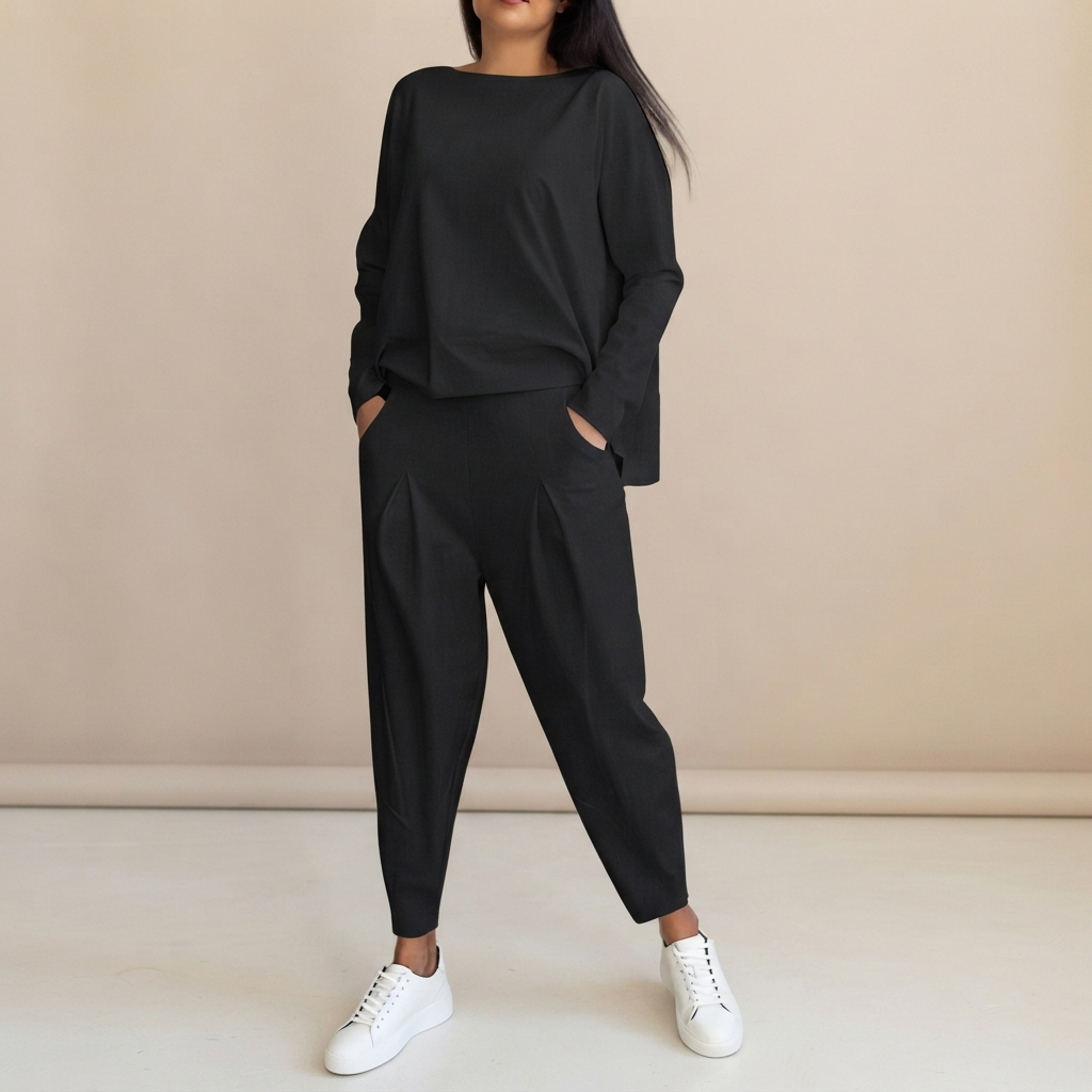 Emilyn - Conjunto de Pantalones Casuales de Corte Suelto