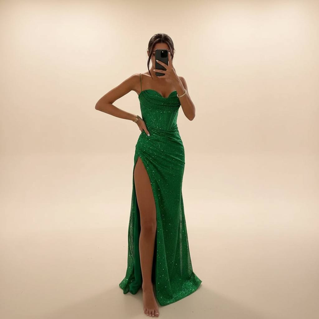 Monique - Vestido Largo con Abertura Moderna