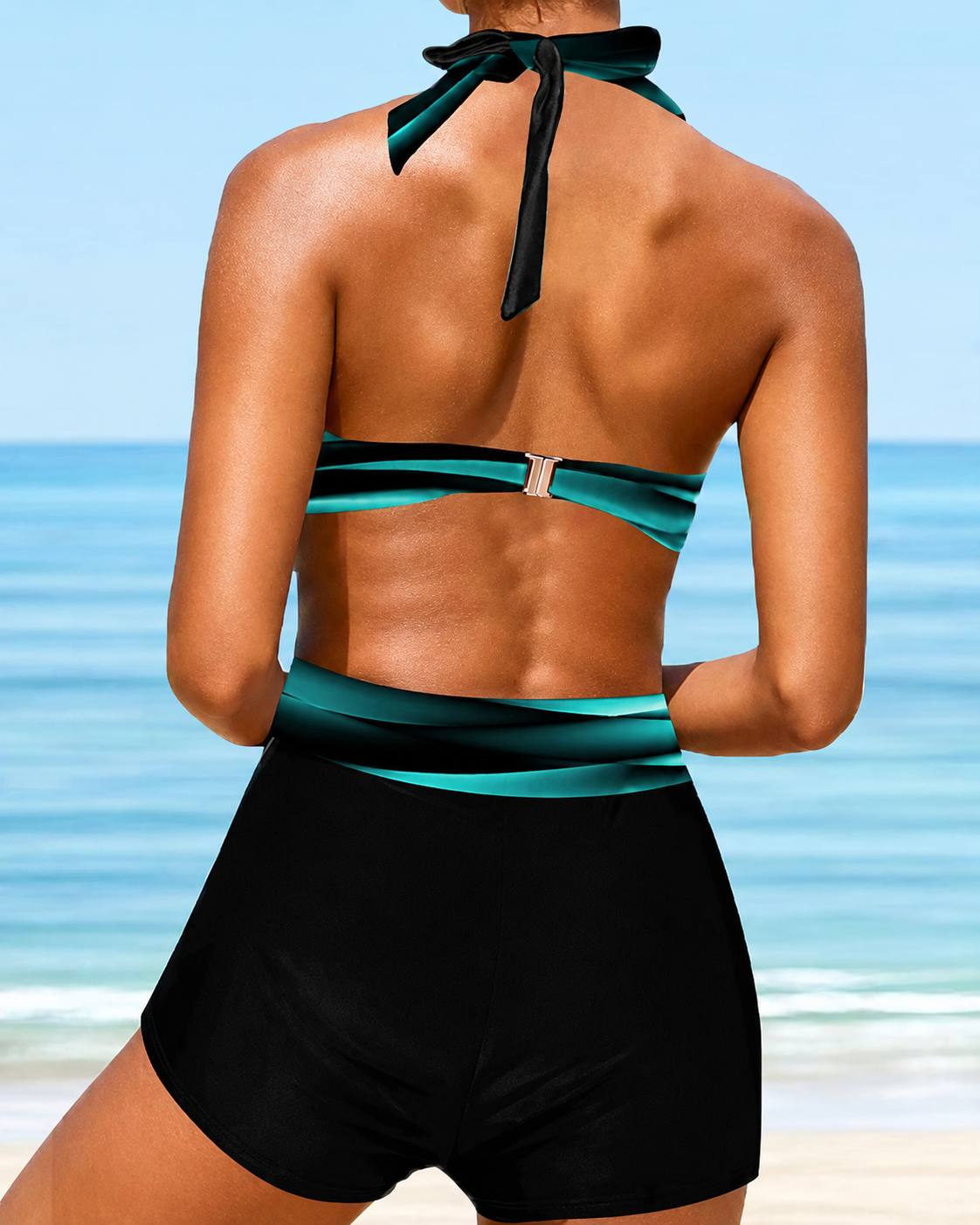 Liyshisha - Set de Bikini con Cuello Halter Cruzado