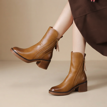 Jadonna - Botas Elegantes con Tacón y Cremallera