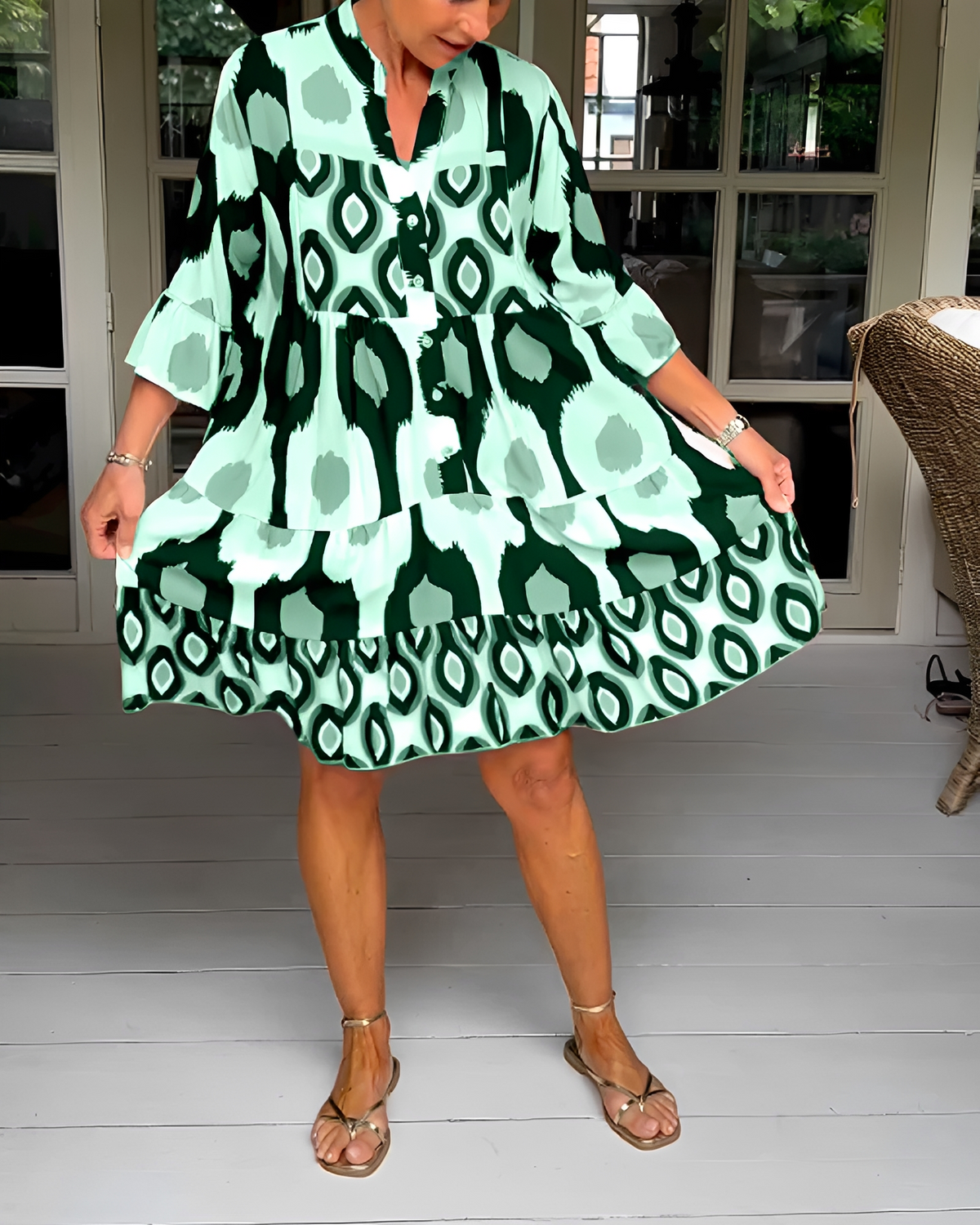 Faiza - Vestido Corto Suelto con Estilo