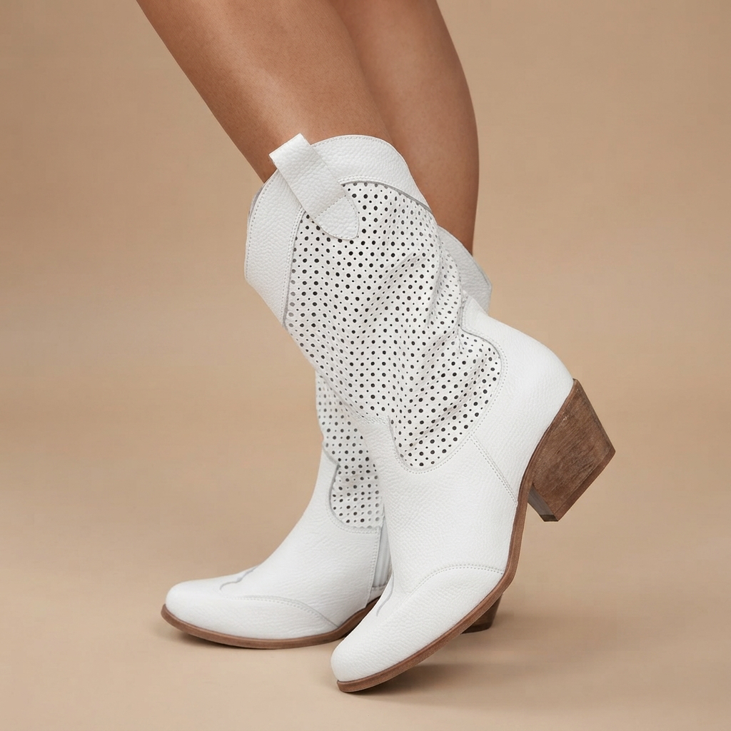 Jamie - Botas de Tacón con Costuras Decorativas