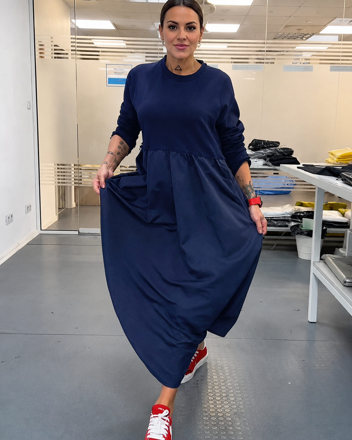 Imelda - Vestido Casual con Cuello Redondo
