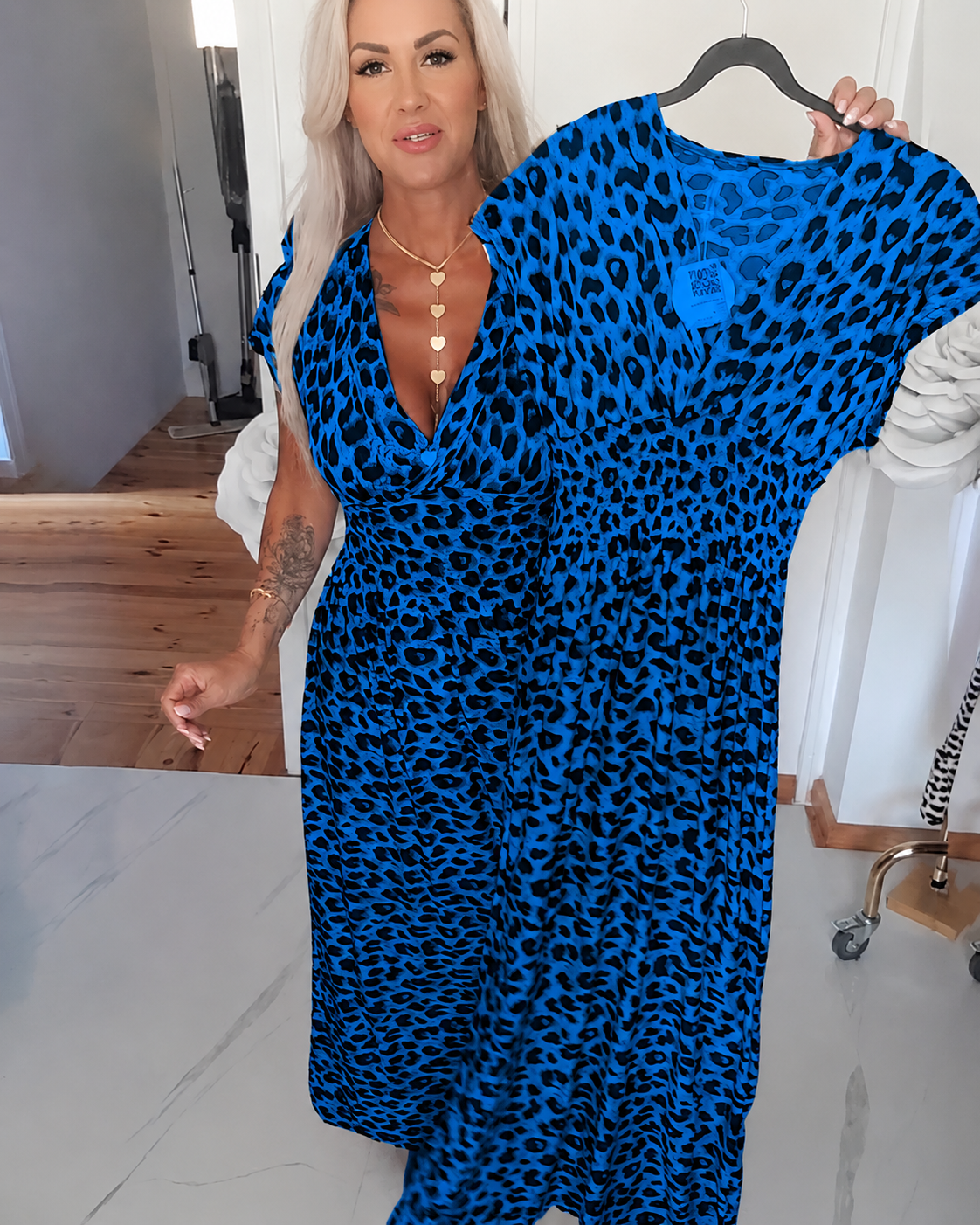Dyshelle - Elegante Vestido Boho con Escote en V