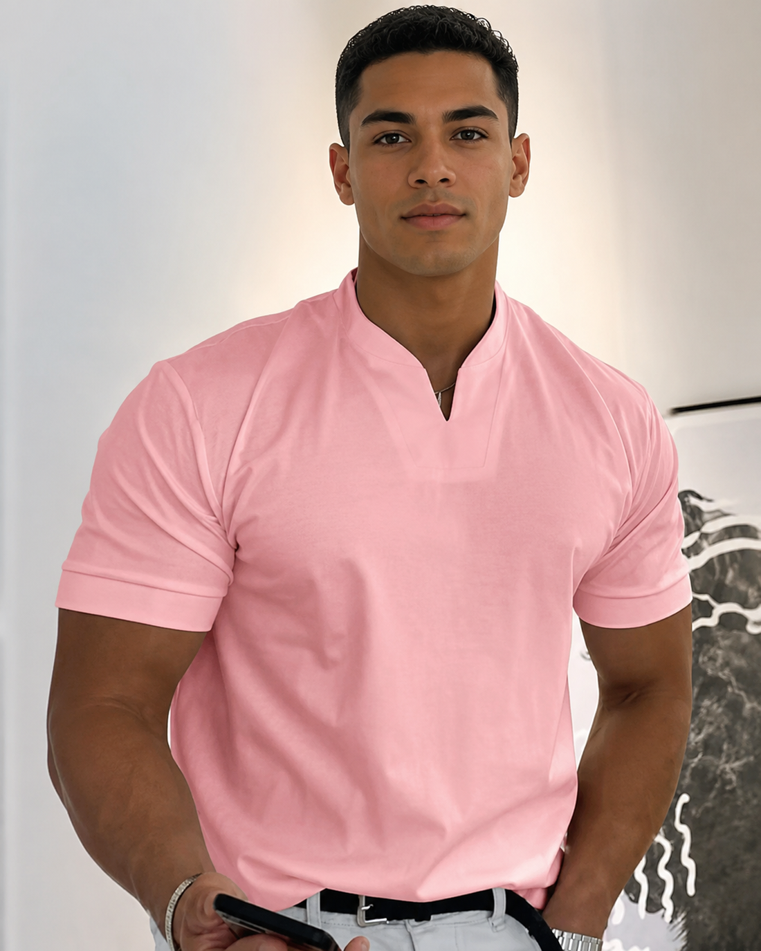 Cédric - Playera Casual con Cuello en V