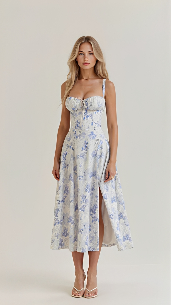 Kiana - Vestido Midi Sofisticado y Elegante con Abertura