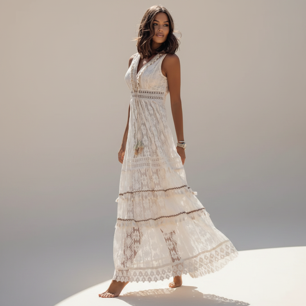 Barbarra - Vestido Sofisticado de Talle Alto