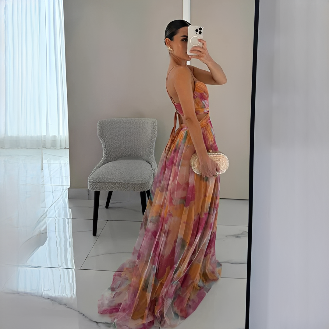 Darrisha - Vestido Maxi Elegante con Cintura Cruzada