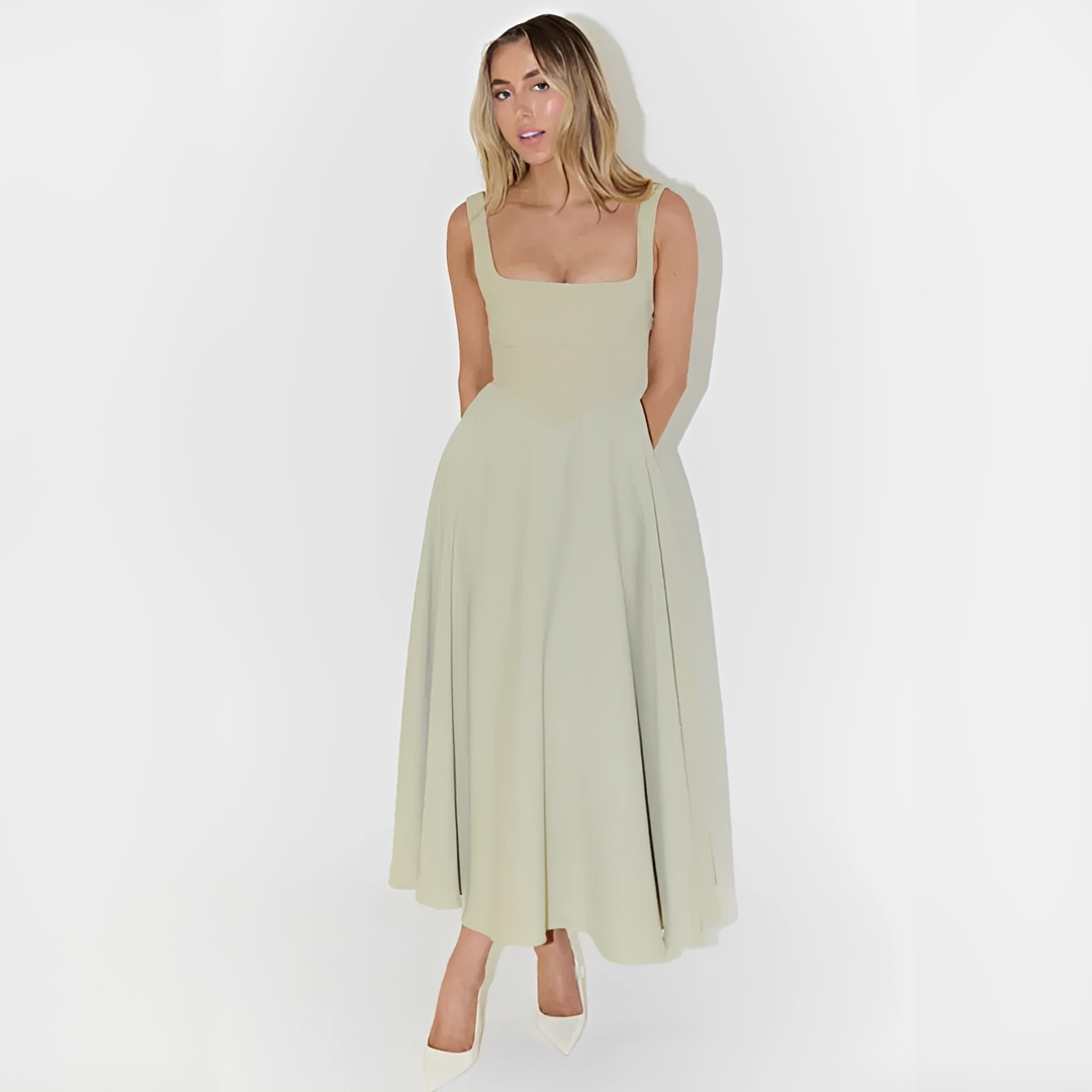 Yarabelle - Vestido Midi Sofisticado con Tirantes