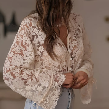 Alexia - Blusa Floral Bordada Elegante