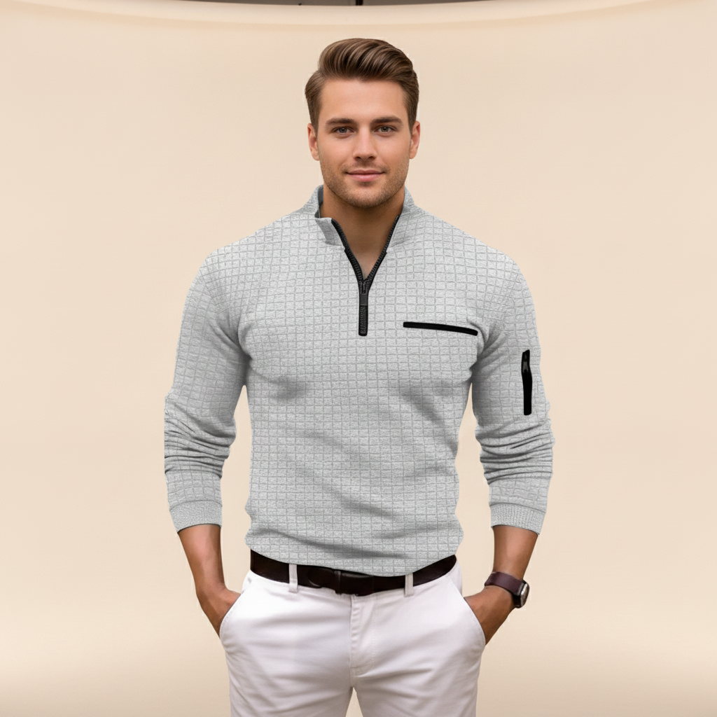 Andrey - Camisa con Cremallera Parcial Moderna