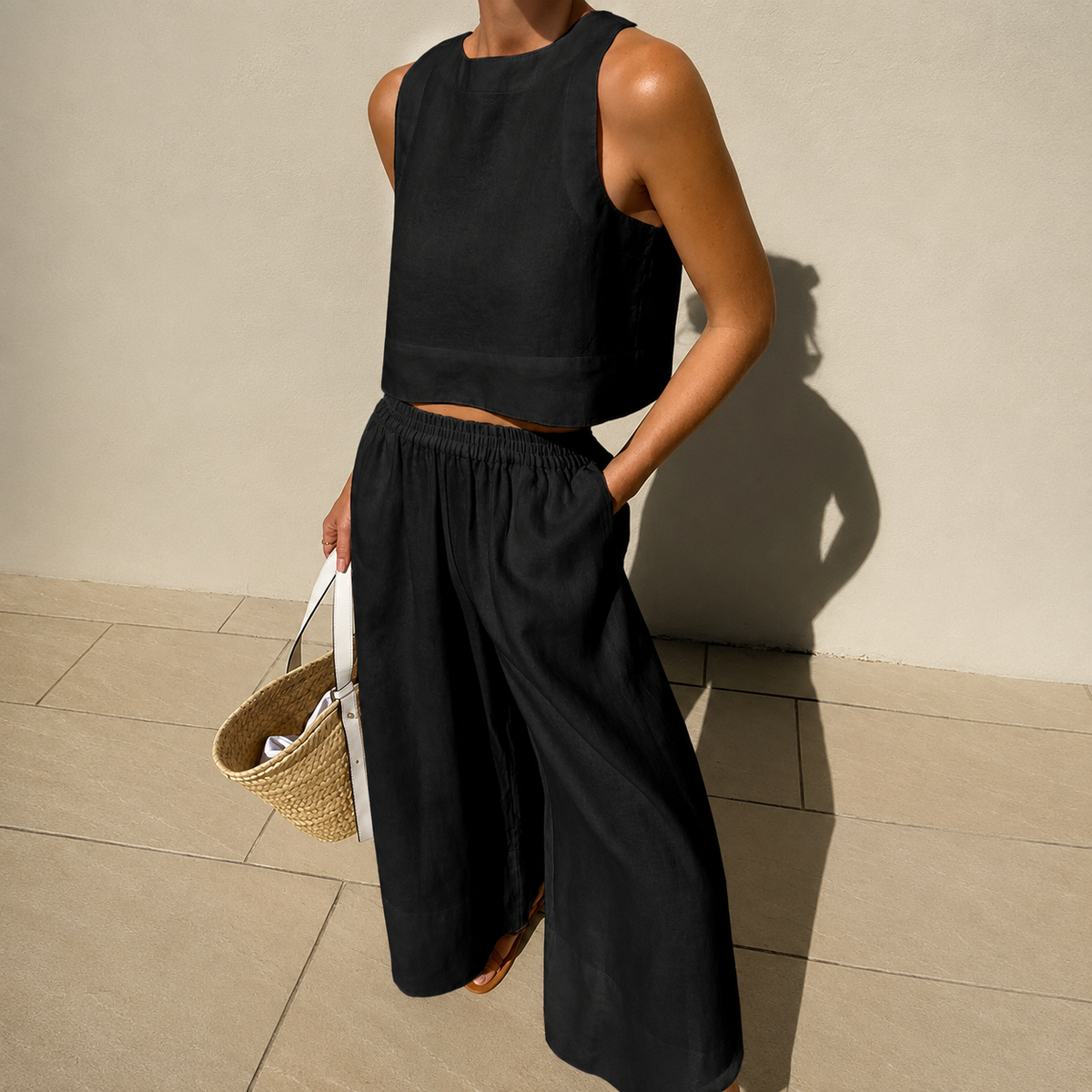 Thelma - Conjunto de Pantalones de Estilo Relajado Casual