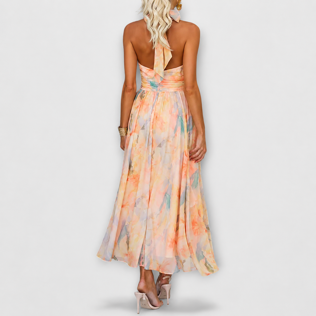 Elettra - Vestido Sofisticado y Suelto sin Espalda