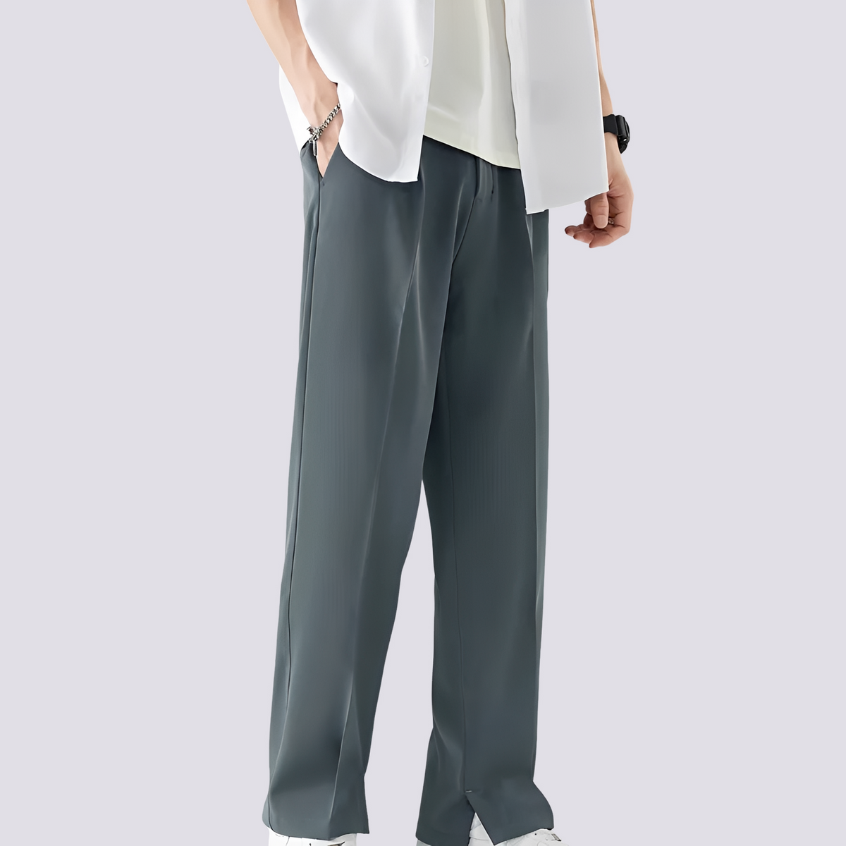 Carlo - Pantalones de Pierna Recta Sueltos