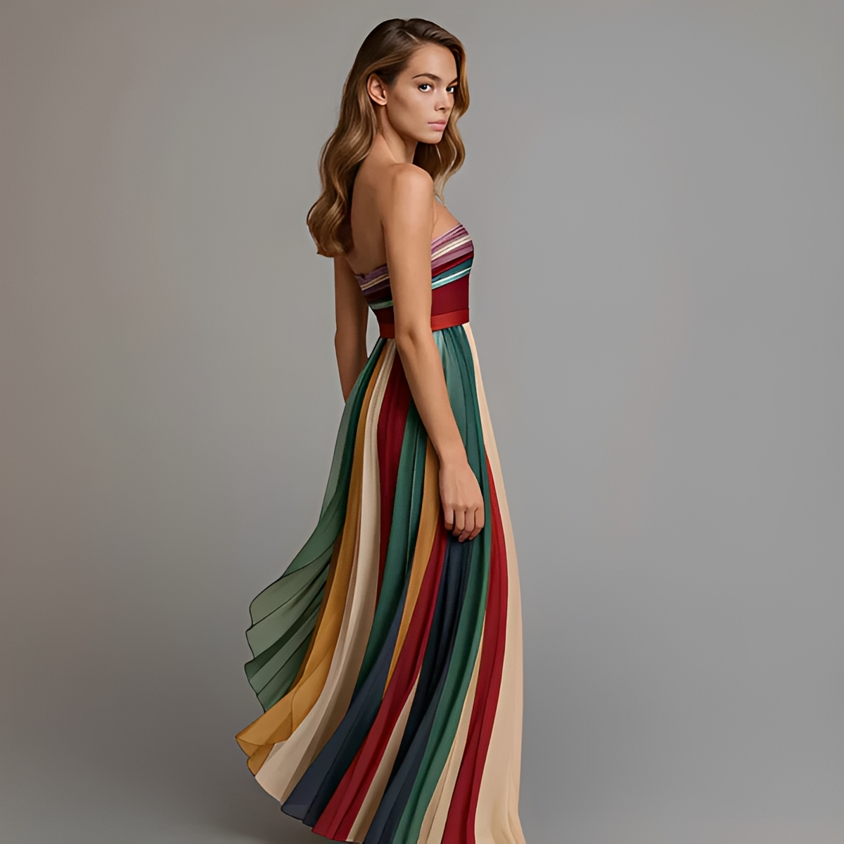 Gracelyn - Vestido Maxi con Estilo de Top sin Tirantes