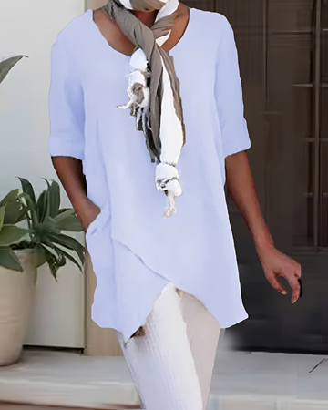 Marcia - Camiseta Moderna con Cuello Redondo