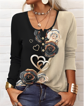 Alejandra - Blusa Moderna con Botón Parcial