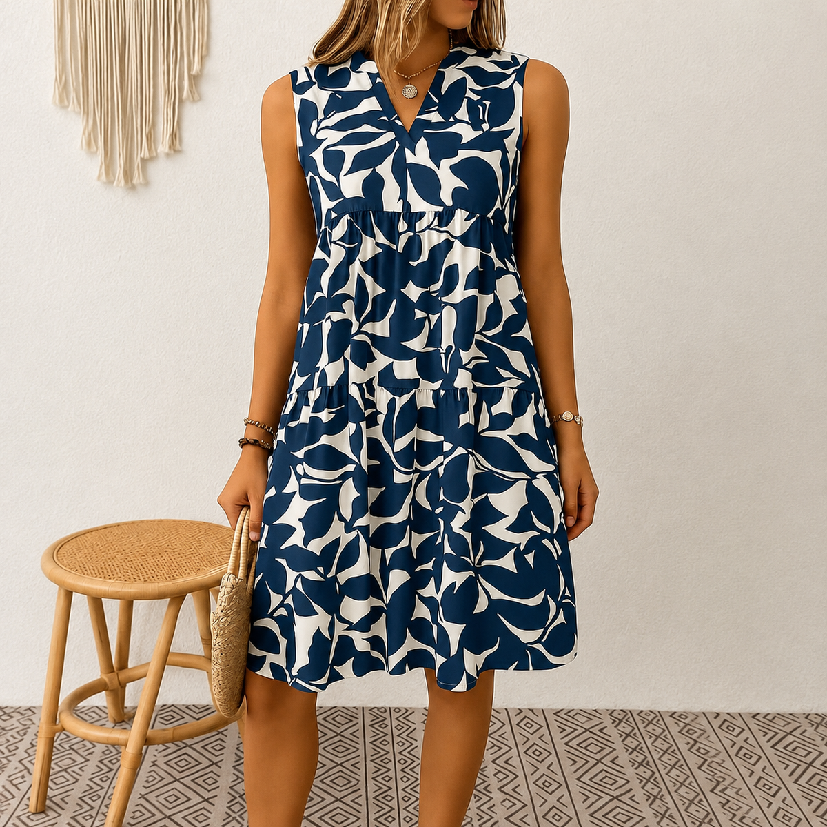 Haidie - Vestido Mini sin Mangas Estiloso
