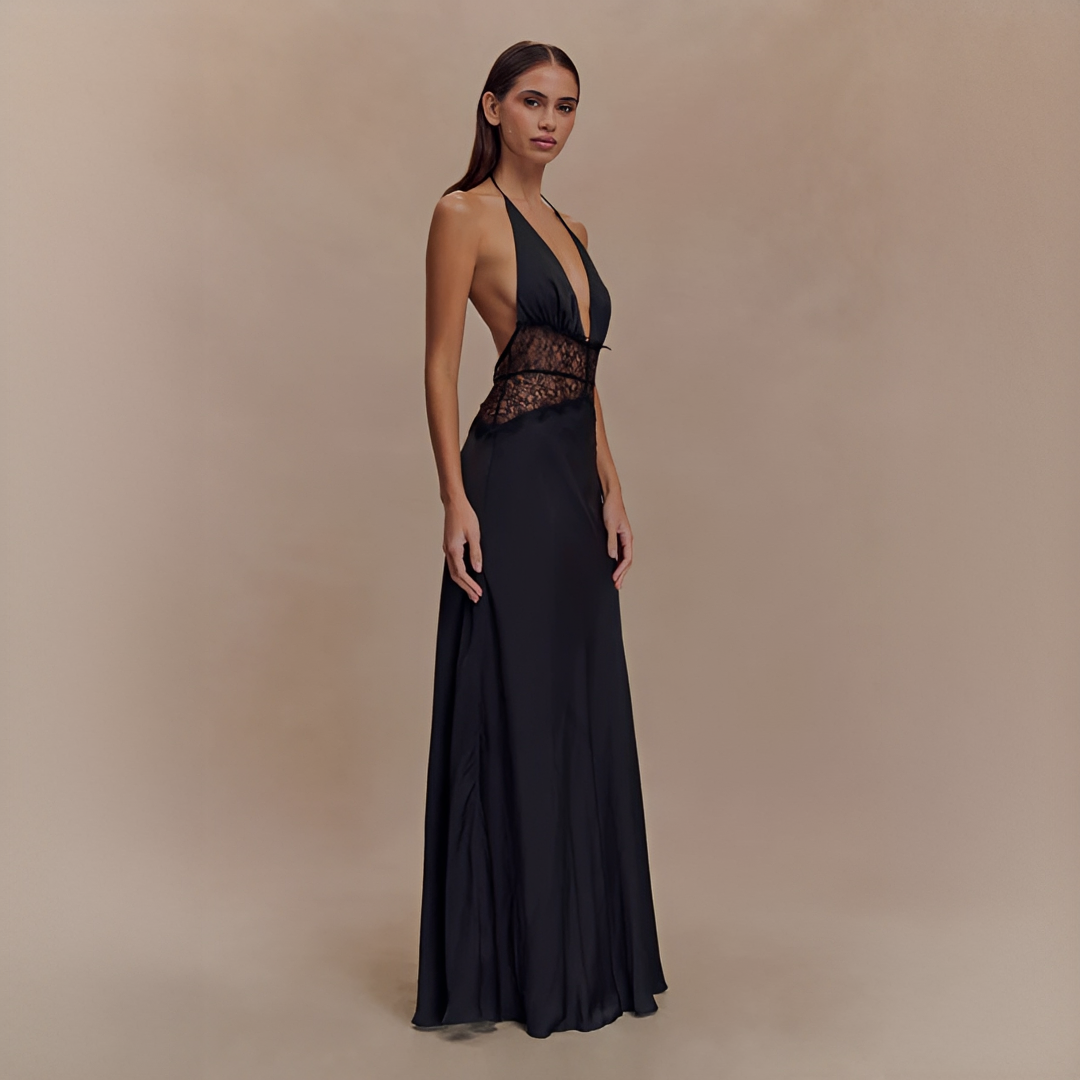 Velina - Vestido de Gala sin Costuras con Cuello Halter