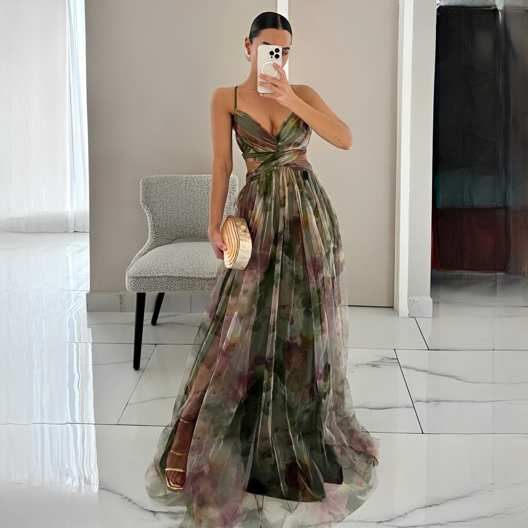 Darrisha - Vestido Maxi Elegante con Cintura Cruzada