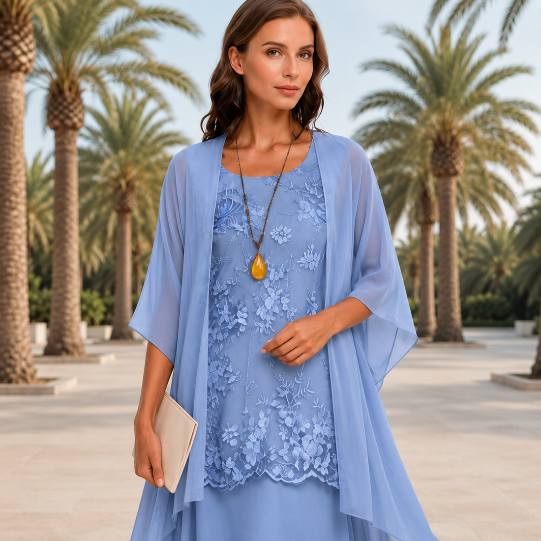 Krystal - Vestido Midi Sofisticado de Dos Piezas