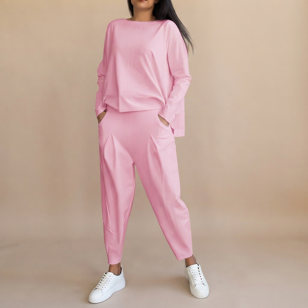 Emilyn - Conjunto de Pantalones Casuales de Corte Suelto
