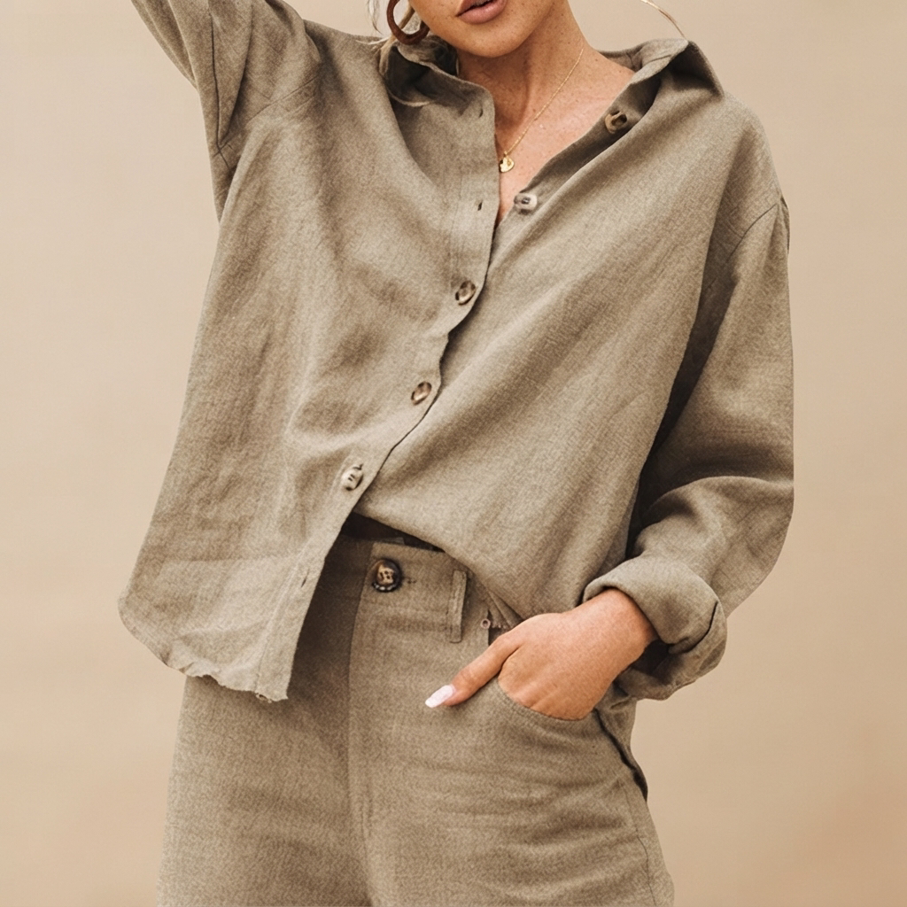 Jordilyn - Camisa Casual con Botones