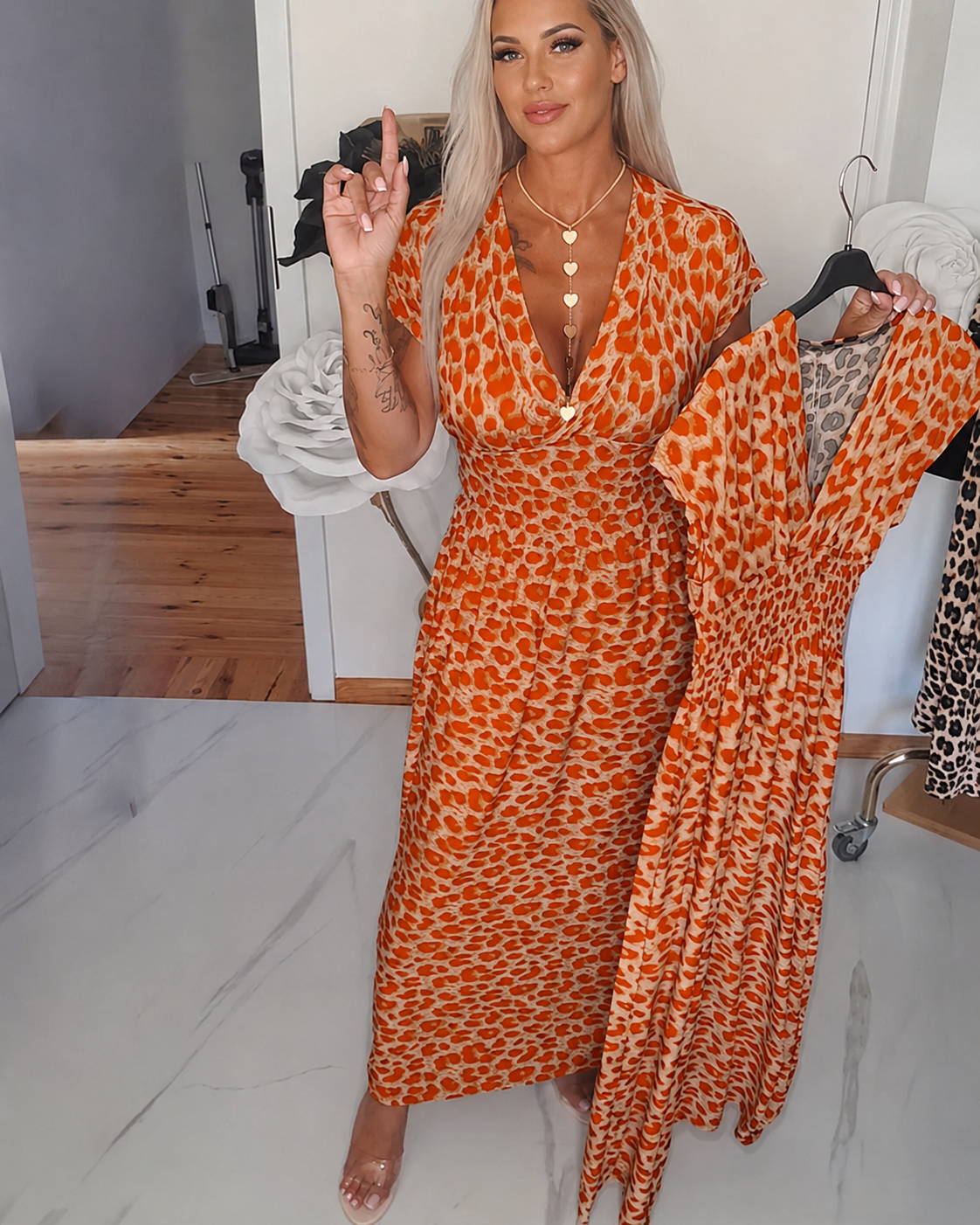 Dyshelle - Elegante Vestido Boho con Escote en V