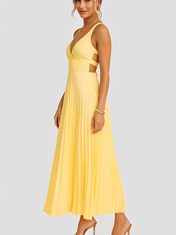 Anjanae - Vestido Sofisticado con Pliegues y Escote en V