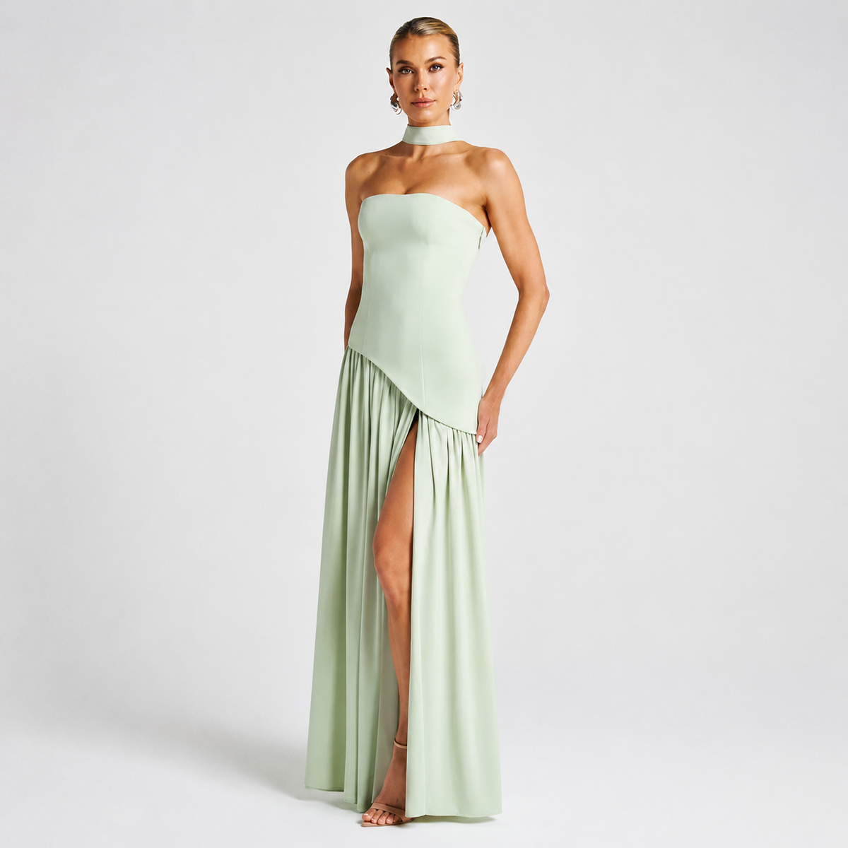 Fatimea - Vestido Maxi Sofisticado con Top Sin Mangas