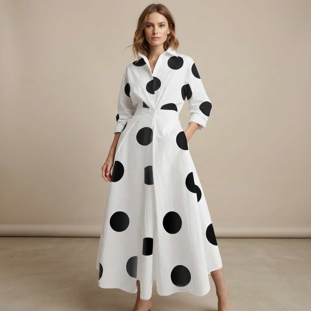 Laverne - Vestido Midi con Estilo y Corte Amplio