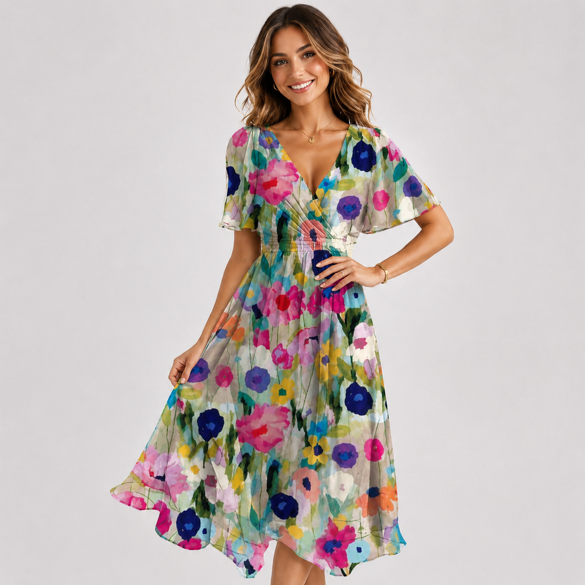 Elsinya - Vestido Midi Elegante y Suelto