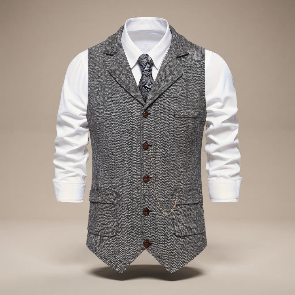 Clayton - Chaleco Casual Estilo Retro