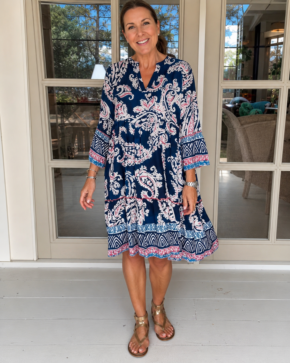 Mélanie - Vestido Midi sofisticado con Escote en V
