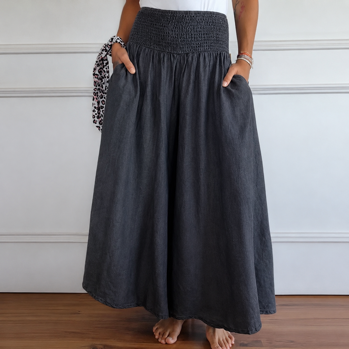 Laurine - Pantalones Casuales de Tiro Alto