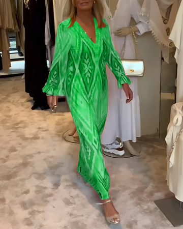 Glynnis - Vestido Largo de Manga Larga Sofisticado